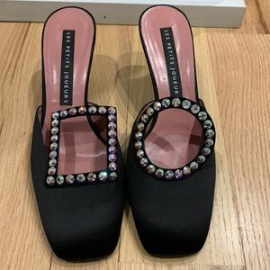 Les Petits Joueurs low heel with crystal detail